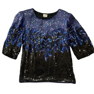 Royal Vintage Sequined Top